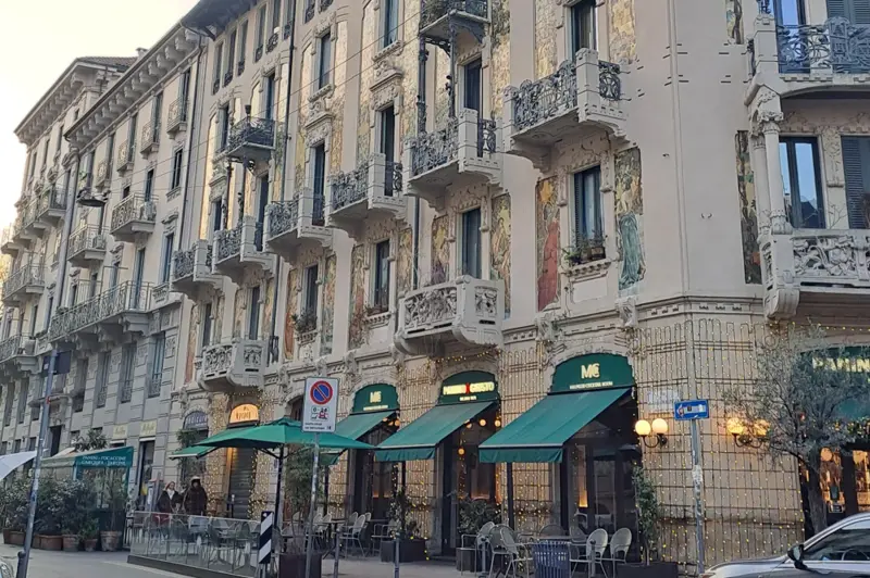 The exterior of Casa Galimberti seen from the street